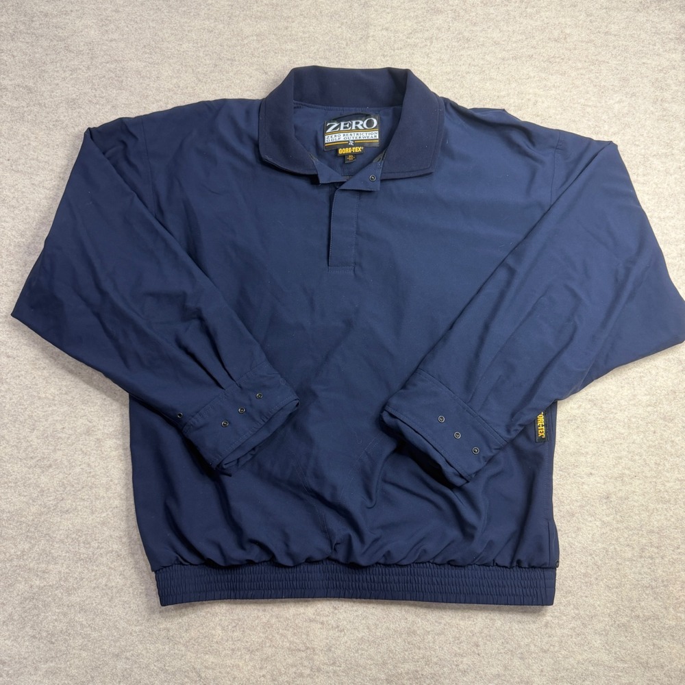 Zero Restriction Gore-Tex Golf Jacket Mens XL Navy Blue Pullover Made in USA